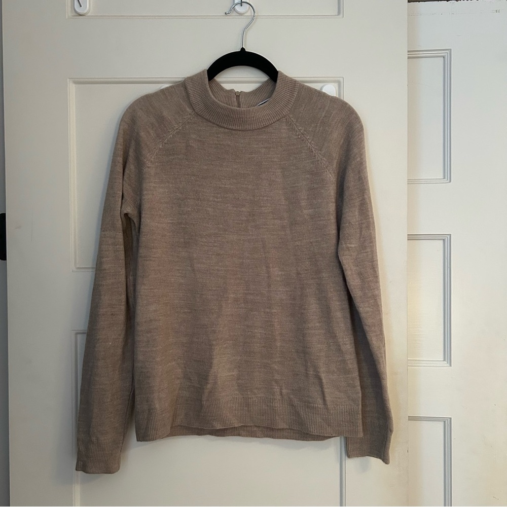 Karen Scott Tan Mockneck Sweater